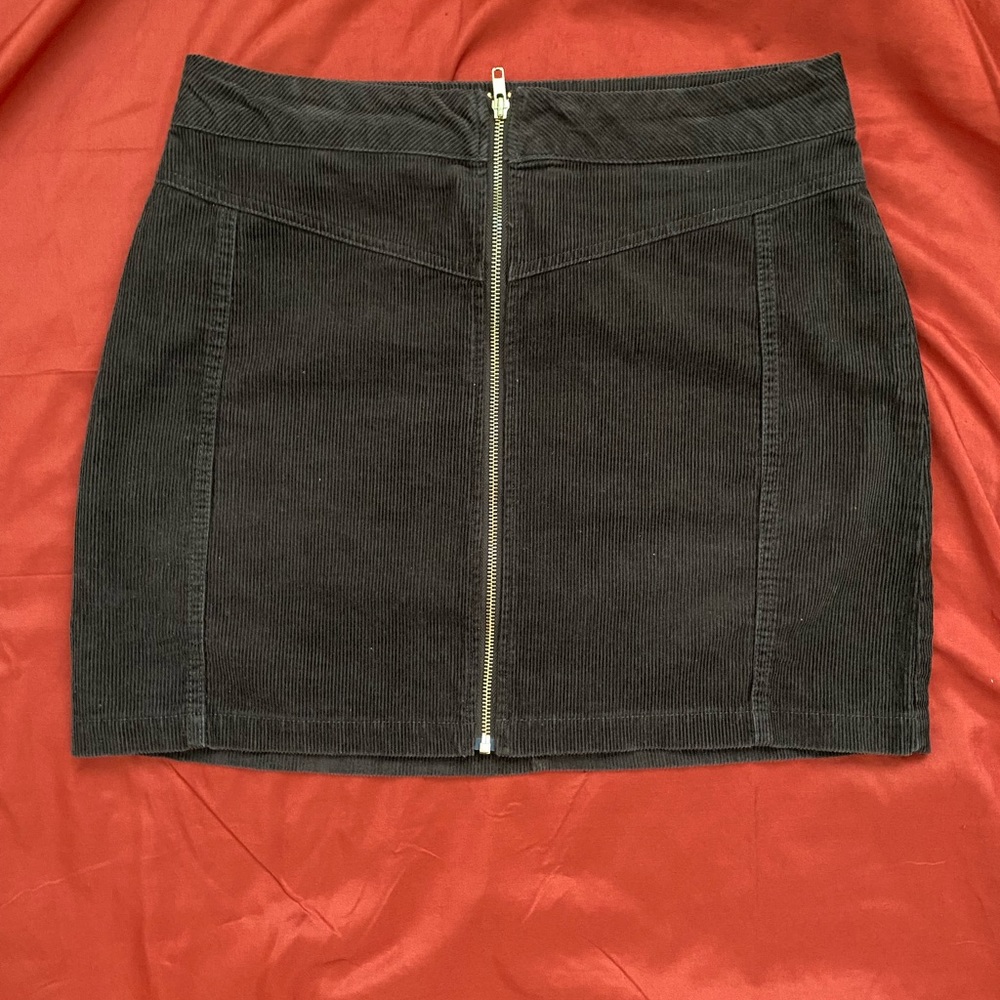 Brown Skirt w Gold Zipper